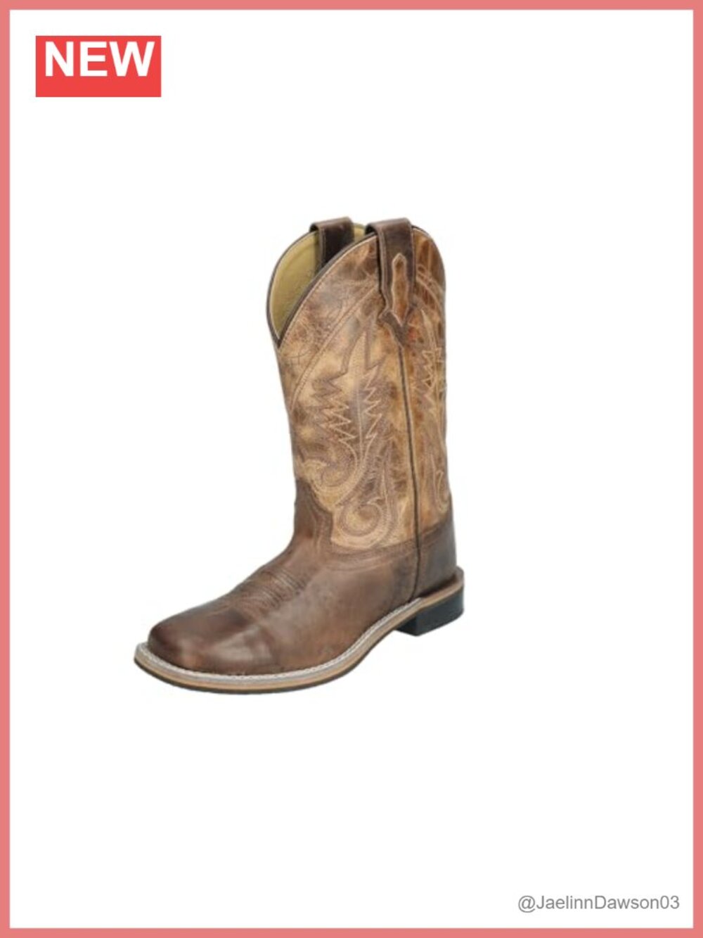 Women's Tracie Leather Cowboy Boots Square Toe Pull-On